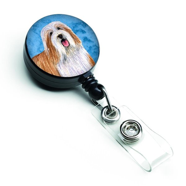 Teachers Aid Blue Bearded Collie Retractable Badge Reel TE893626